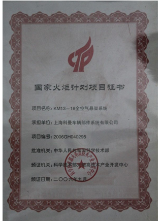 Torch Plan Project Certificate China
